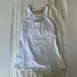lululemon athletica White Racerback Tank with Nude Liner